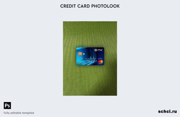 цифровая загрузка США PNC Bank Mastercard синий фотообразный передний шаблон